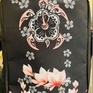 🌸 🐢 Pink Kyoto Flower Border and Sea Turtle Mini Backpack Messenger Bag